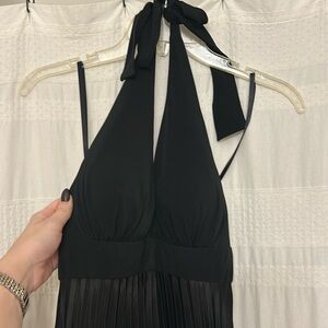 Cache black halter top gown